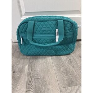 Vera Bradley Compact Traveler Bag Fan Peacock Blue NWT